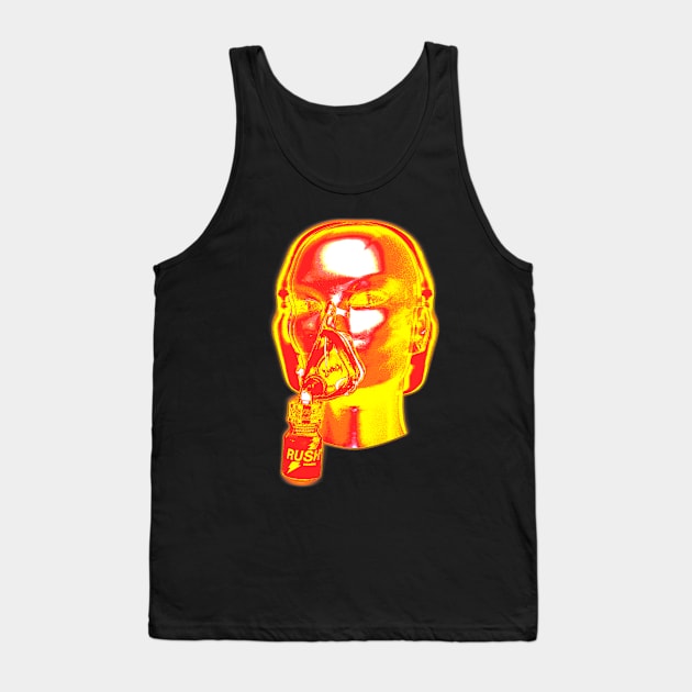 Gold chrome alien head with poppers gas mask Tank Top by LANX